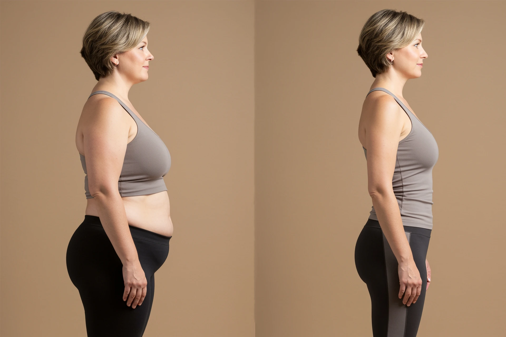 Weight-loss before and after.